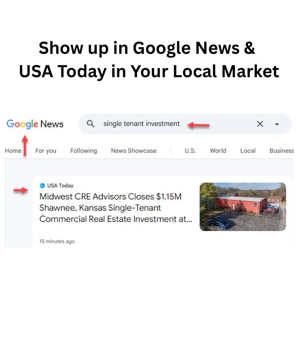 CRE Deal closes press release announcement in google news and USA today